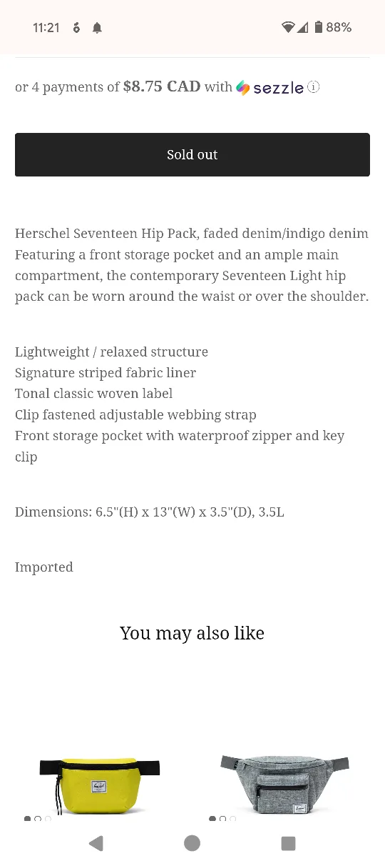 Herschel Seventeen Hip Fanny Pack unisex image indicator(6)