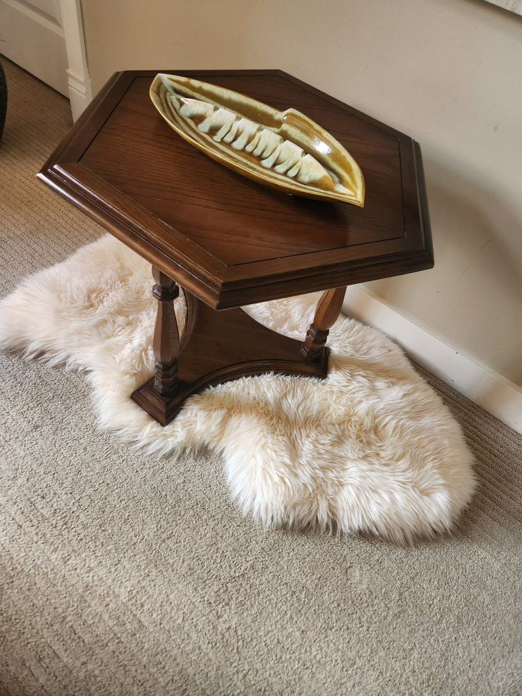 1970's Side Table - Handsome Dark Wood hexagon - photo 4