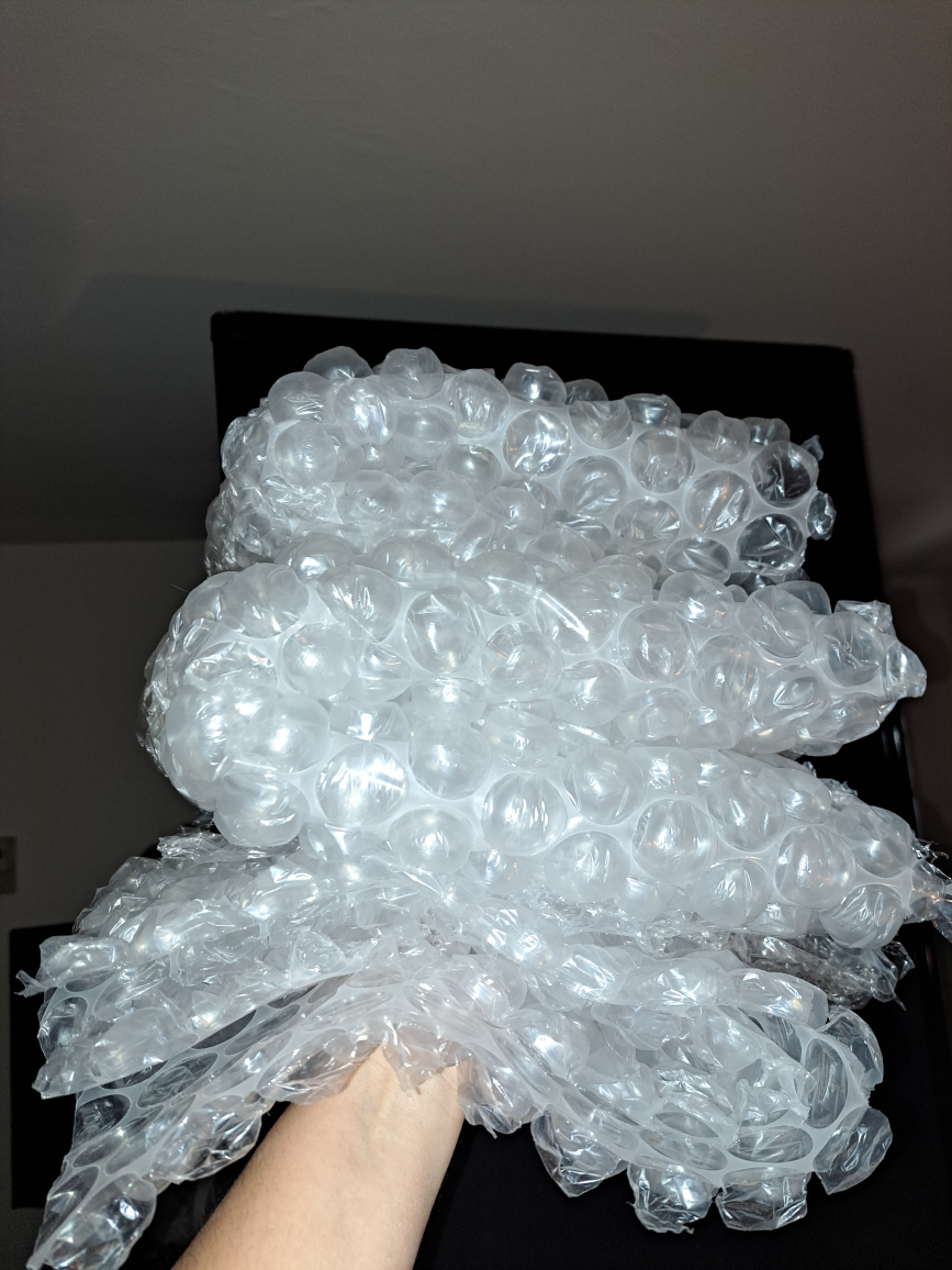 small sheets of bubble wrap