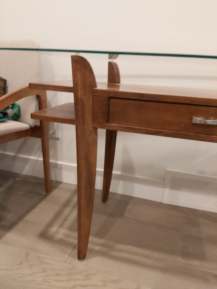 Wood & Glass Top Console Table - photo 2