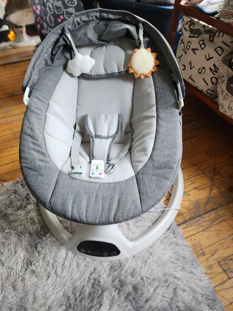 Electric Bluetooth enabled baby Swing - Grey image indicator(2)