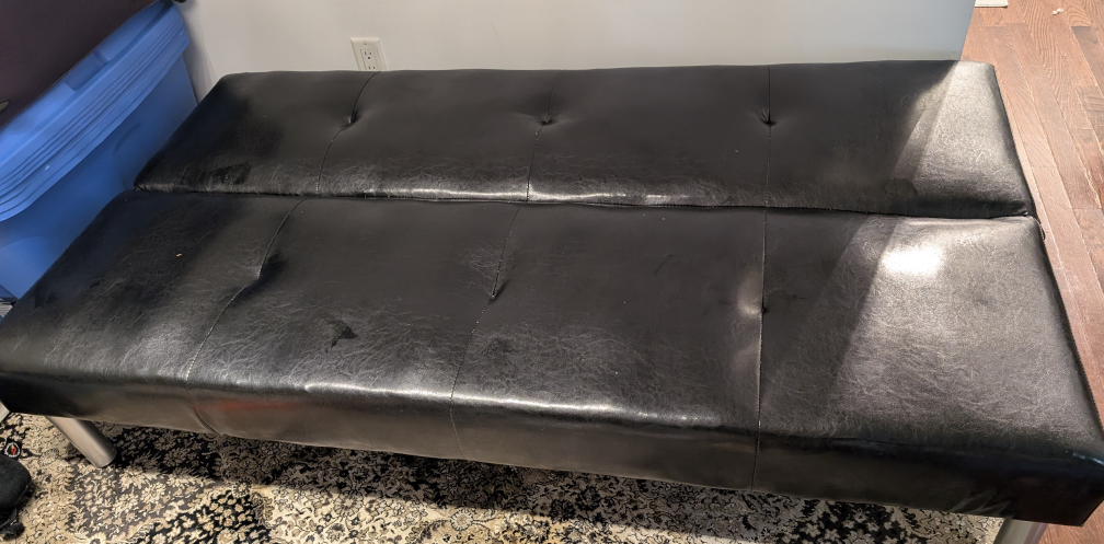 Black Leather Futon