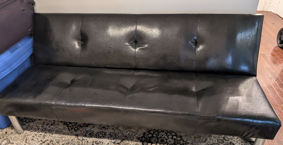 Black Leather Futon - photo 2