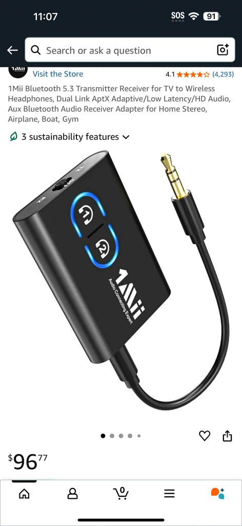 1Mii Bluetooth 5.3 Transmitter Receiver