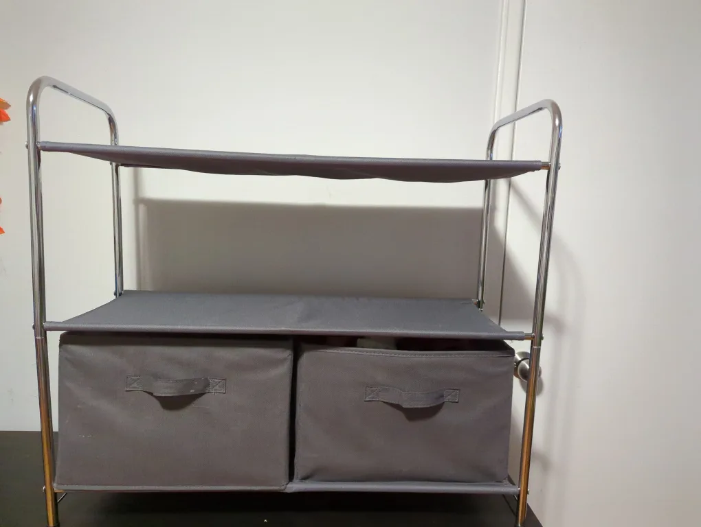 Grey Storage Shelf with Fabric Drawers image indicator(2)