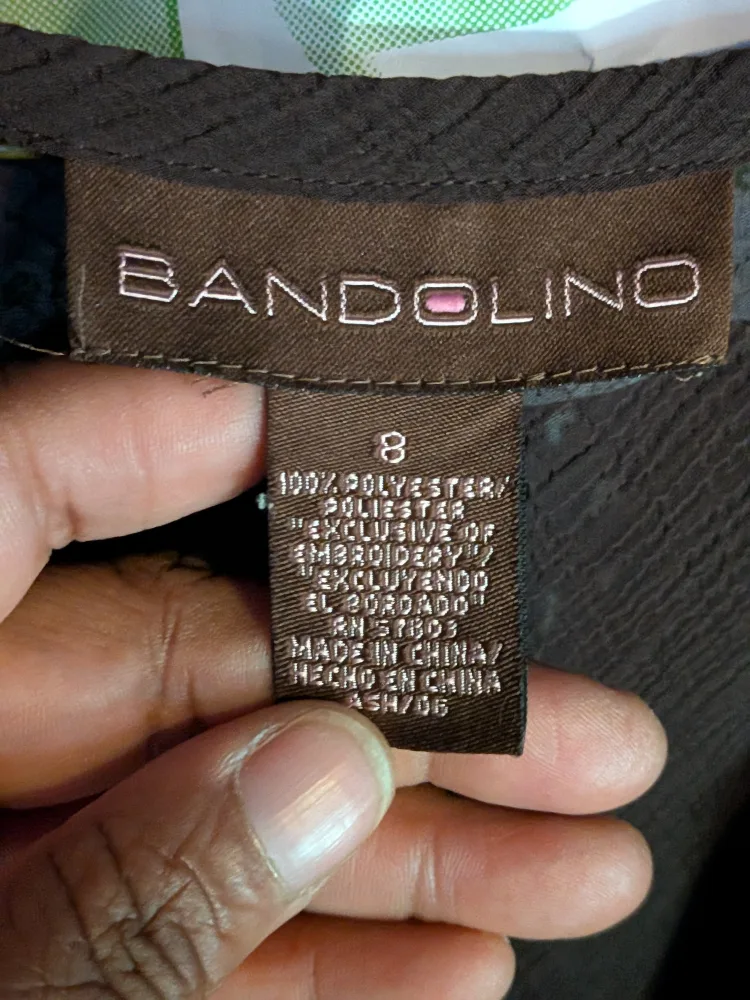 Bandolino Brown Embroidered Blouse - Size 8 ❤️ image indicator(2)