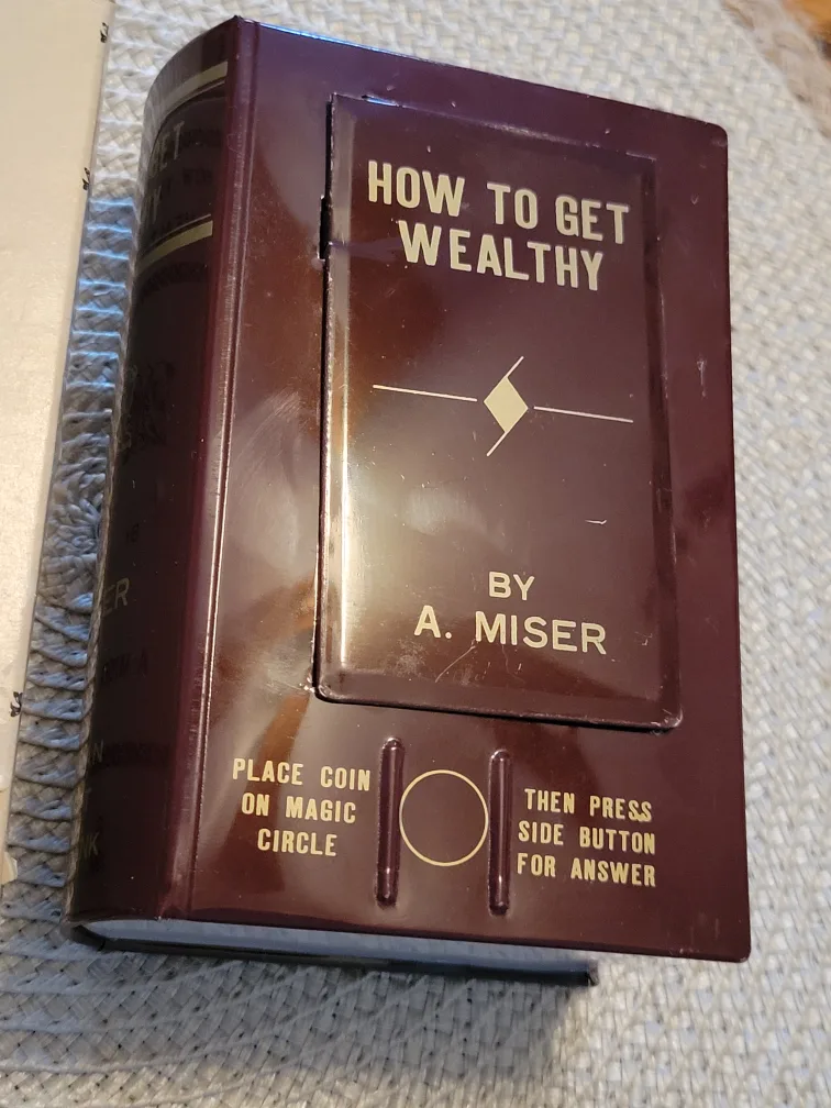 Rare.Antique Japanese Wind Up Toy Coin Bank - How to Get Wealthy image indicator(4)