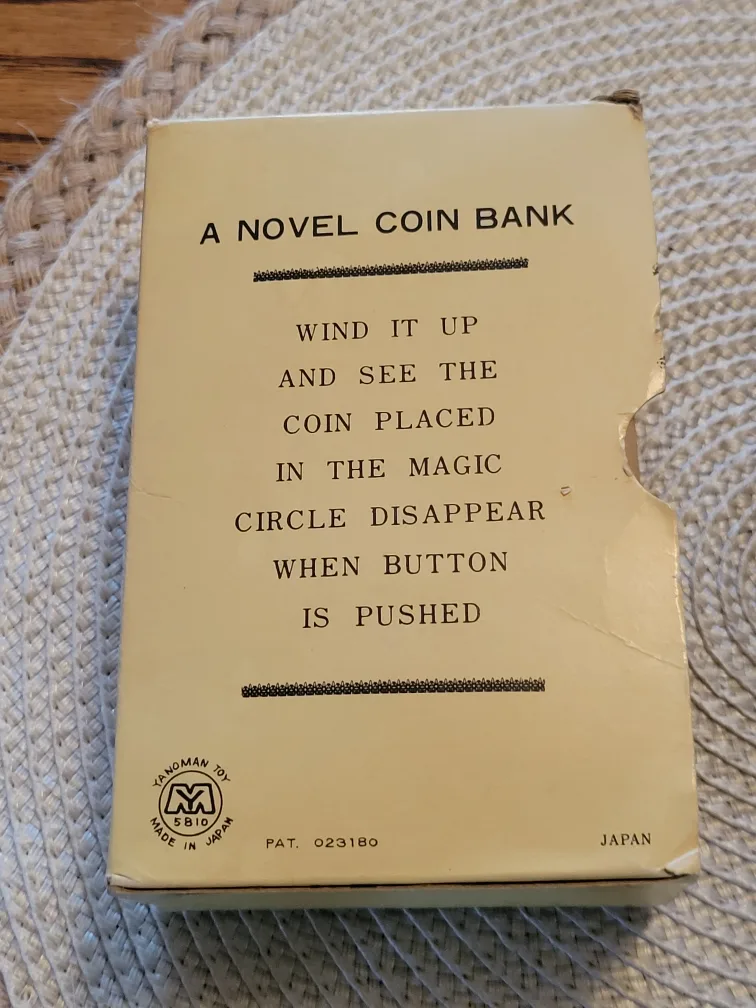 Rare.Antique Japanese Wind Up Toy Coin Bank - How to Get Wealthy image indicator(8)