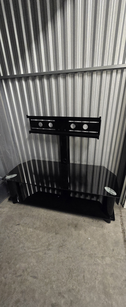 Black Glass TV Stand with Mount - photo 2