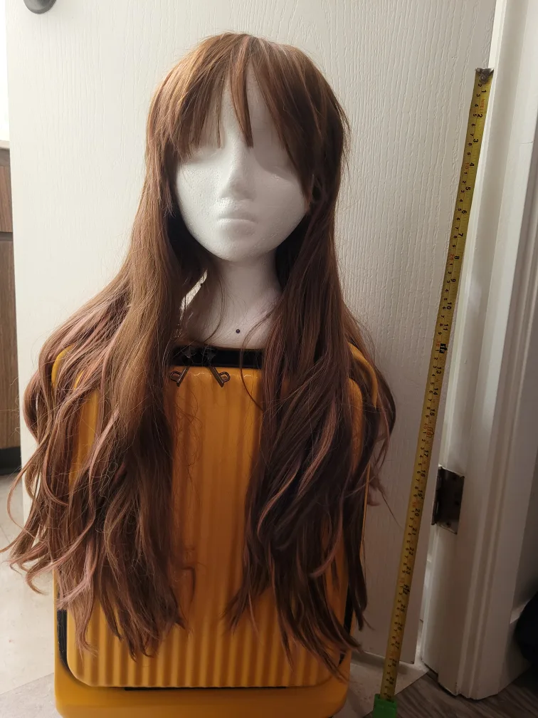 Wig - Long Wavy Brown with Pink Highlights thumbnail