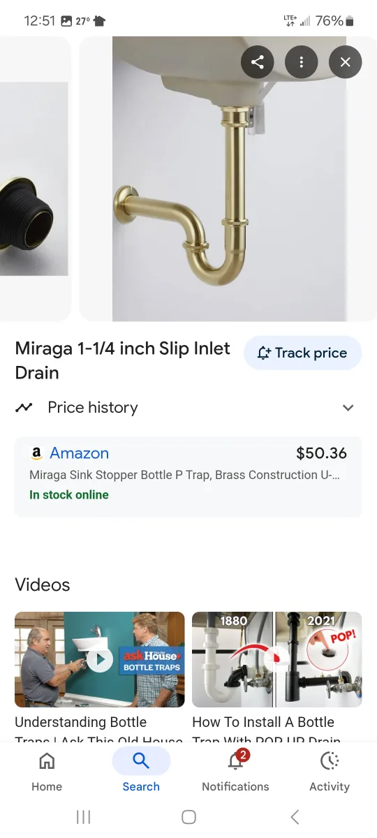 Miraga 1-1/4 inch Slip Inlet Drain image indicator(7)