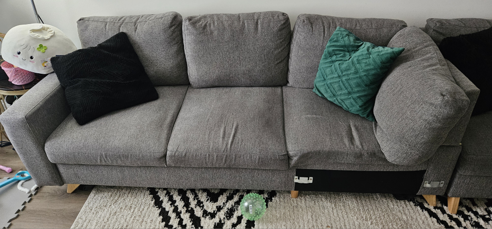 Grey Sectional 2 piece L Shape Sofa - photo 4