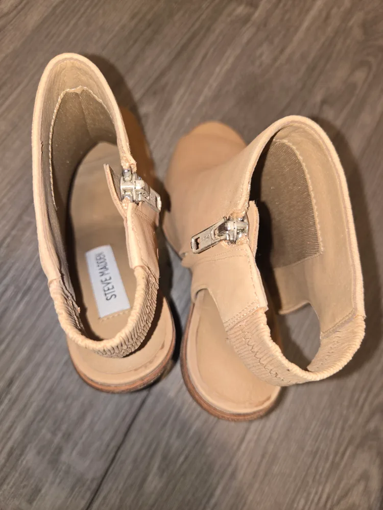 Steve Madden Tan Open Toe Booties image indicator(8)