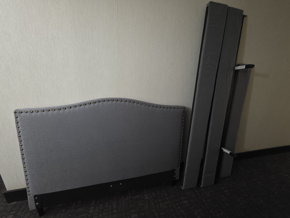 Free Upholstered Headboard Bed - Grey