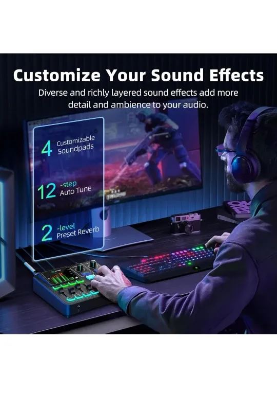 PUPGSIS T12 Gaming Audio Mixer image indicator(2)