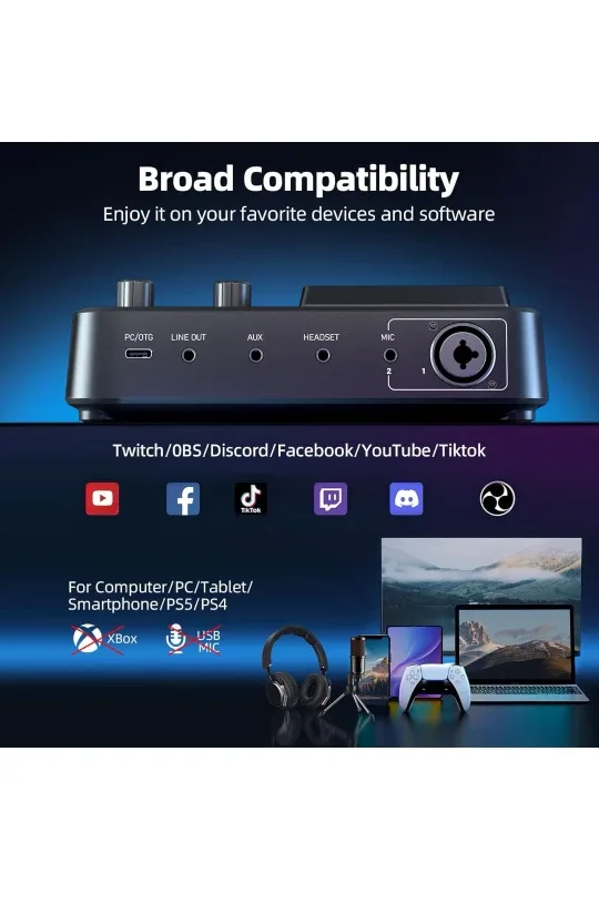 PUPGSIS T12 Gaming Audio Mixer image indicator(3)