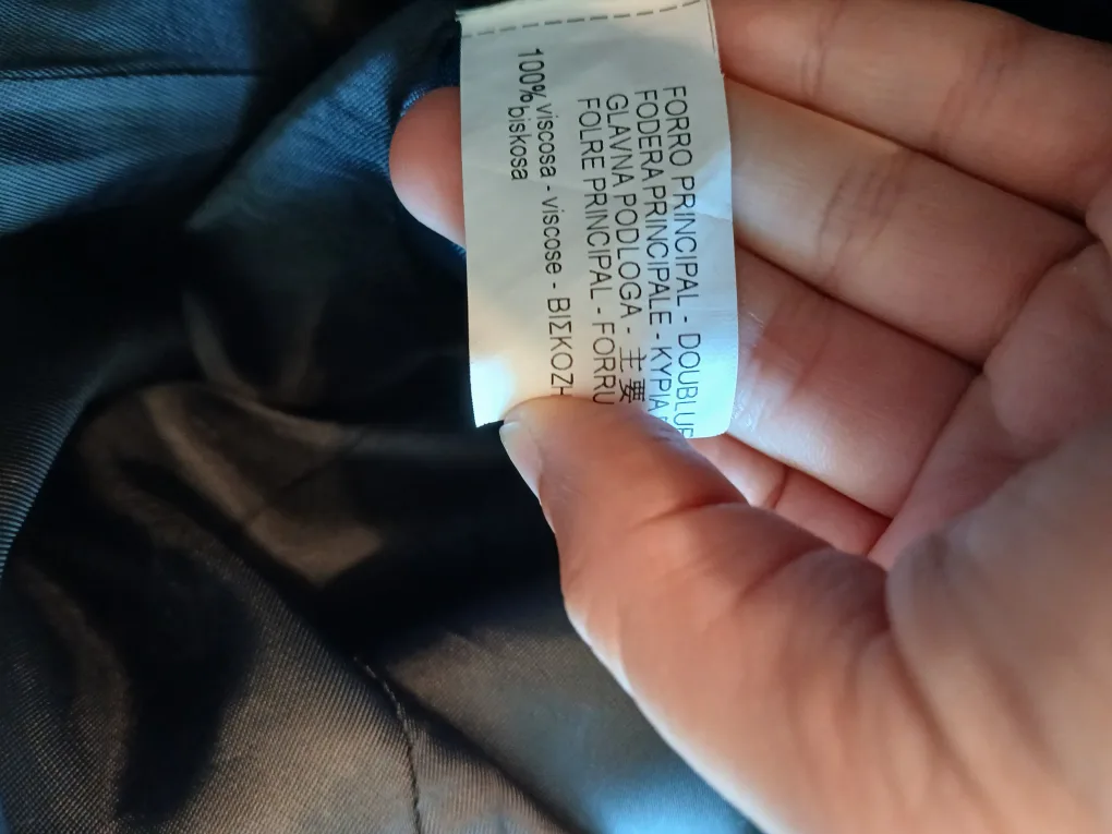 Zara Manteco navy blue button up pea coat, size medium (M) image indicator(10)