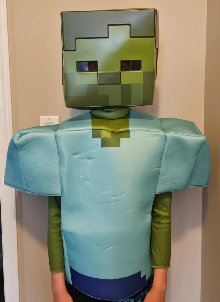 Used Minecraft Zombie Costume for kids aged 8-10 thumbnail