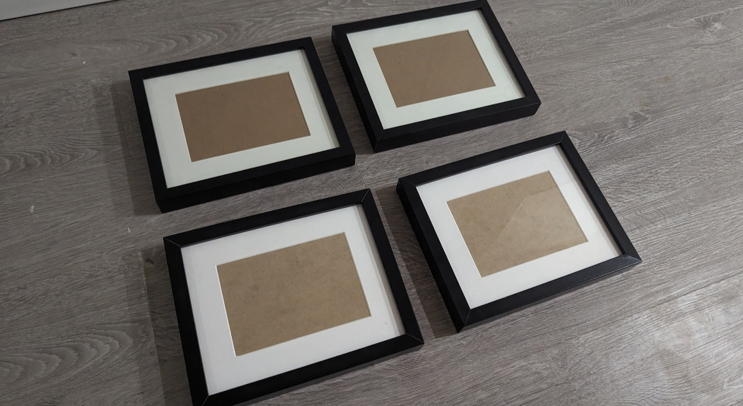 4 Black Picture Frames (8 x 10)