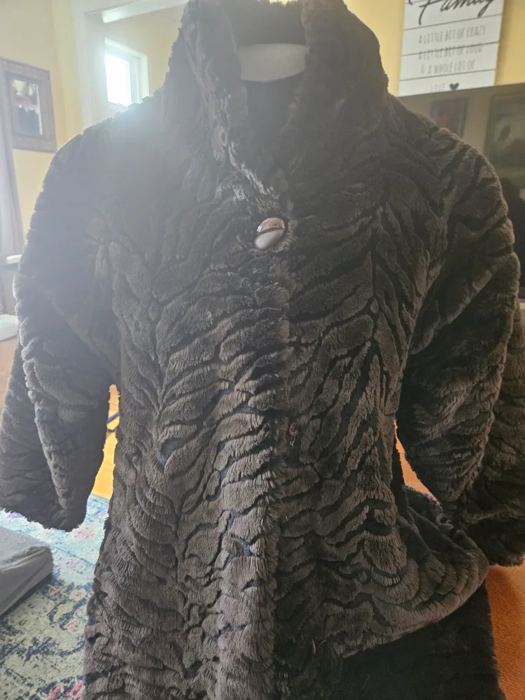 Vintage Brown Faux Fur Coat
