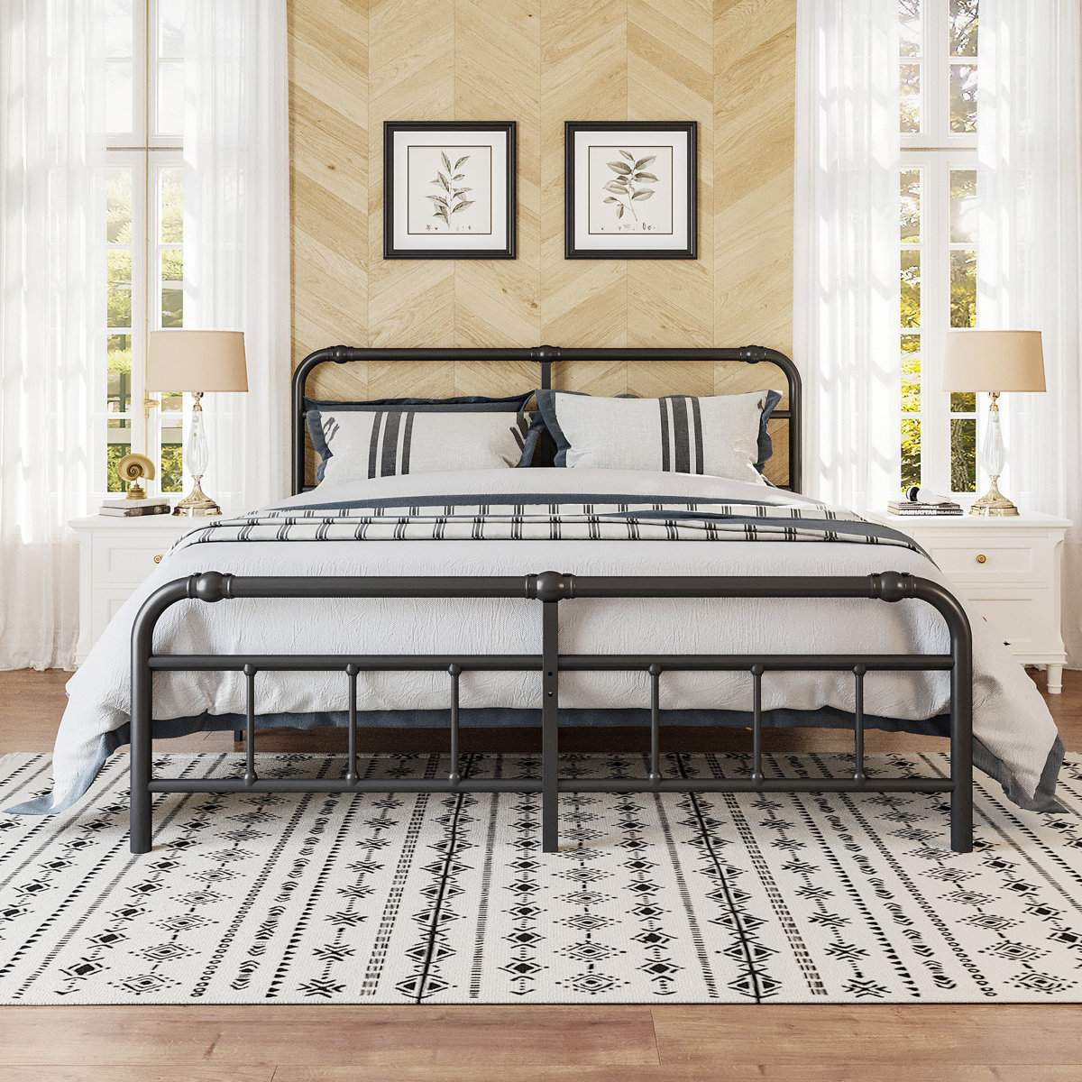 King Size Metal Bed Frame - Black - photo 2