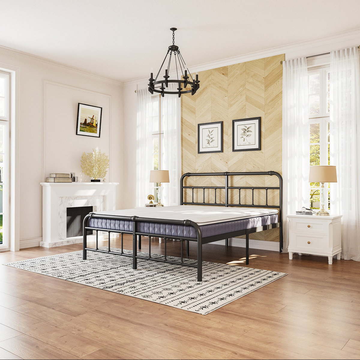 King Size Metal Bed Frame - Black - photo 5