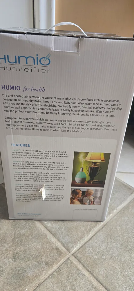 Humio Ultrasonic Cool Mist Humidifier - New in Box! image indicator(2)