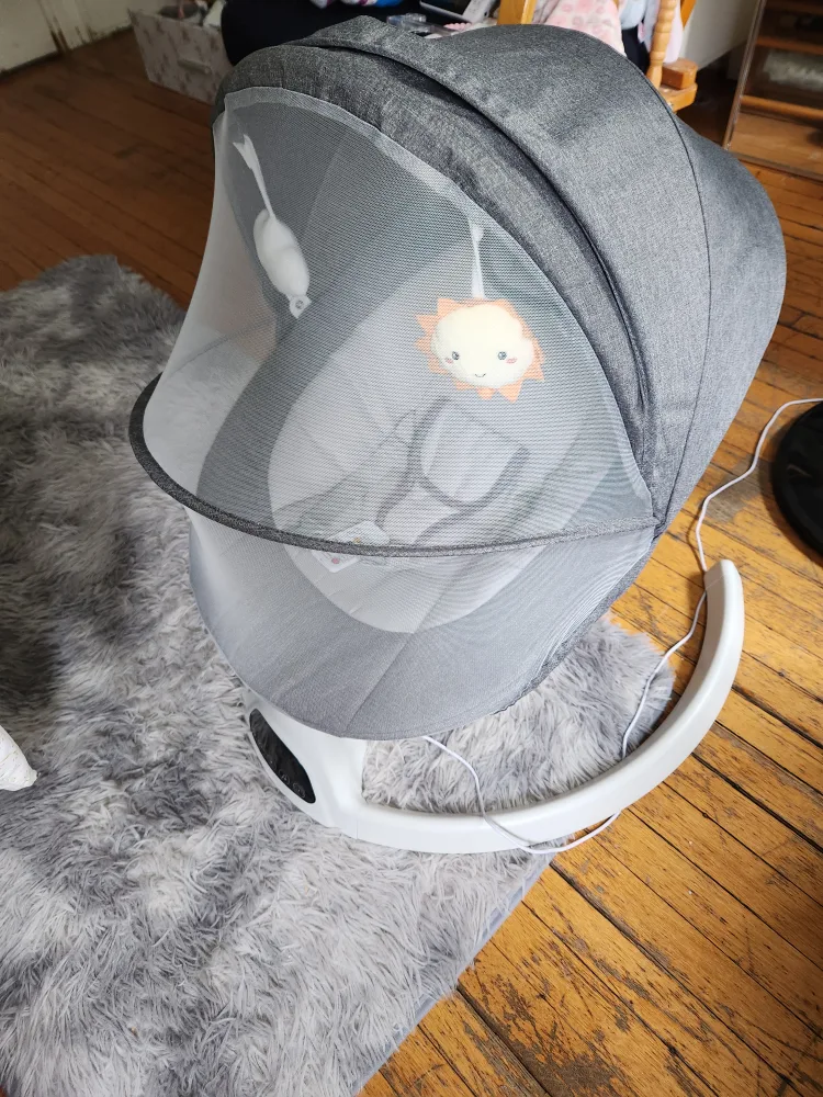 Electric Bluetooth enabled baby Swing - Grey image indicator(4)