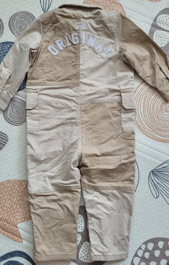 New Baby GAP Colorblock Utility One-Piece 18-24 M image indicator(2)
