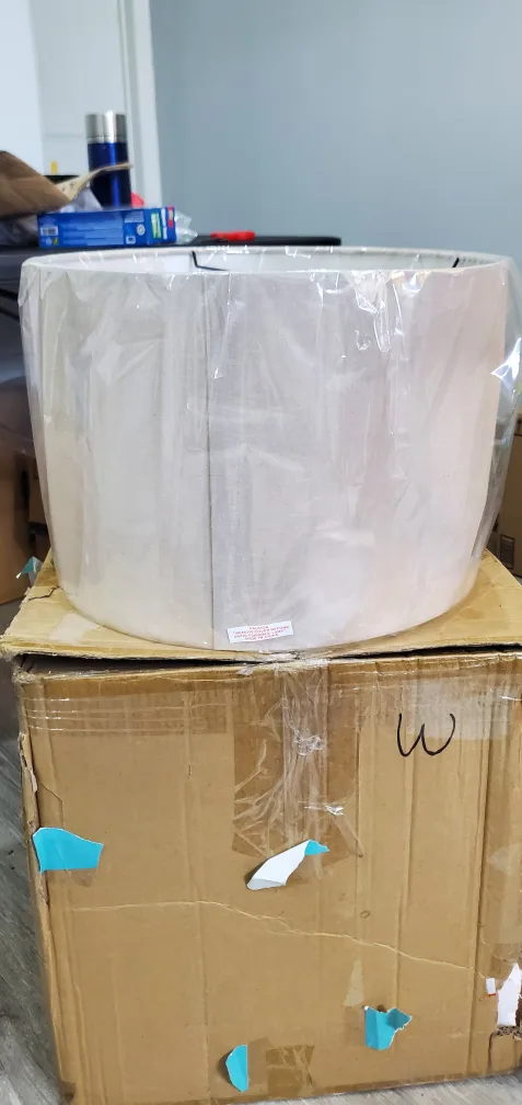 New Black Floor Lamp Base & White Shade thumbnail