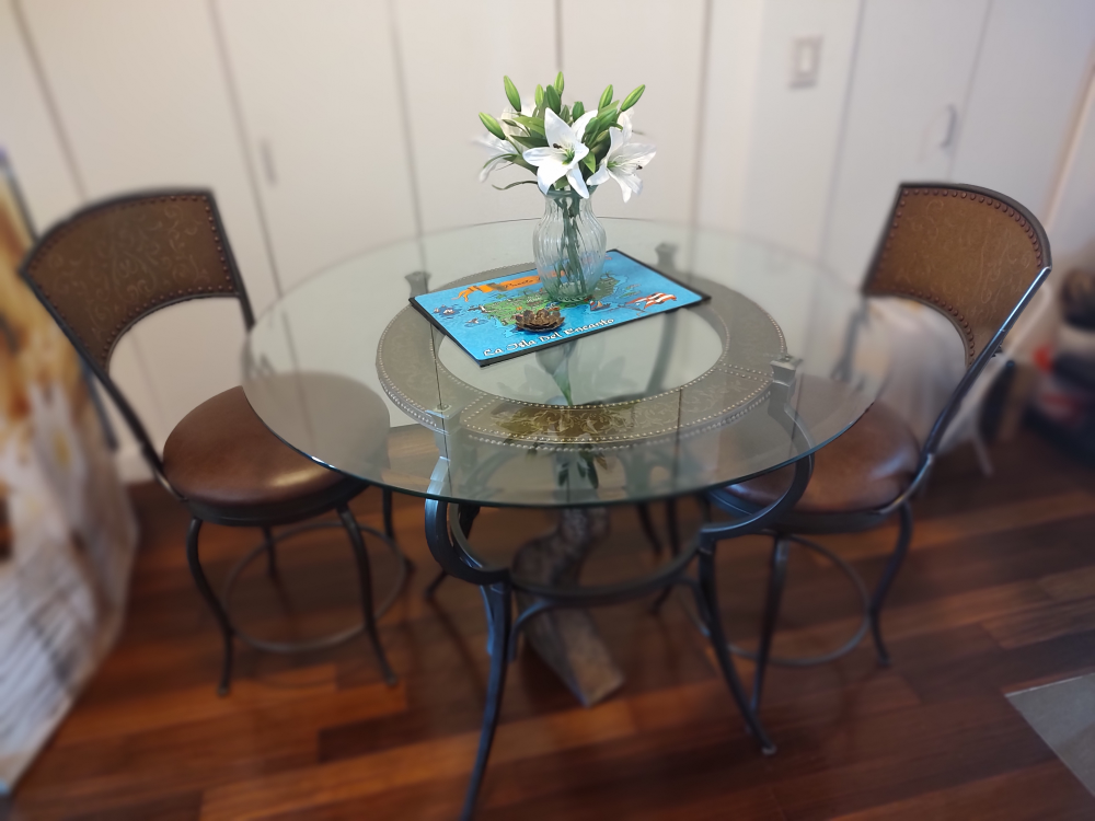 High Top dinner table with Bar Stool Chair - Brown Seat - photo 4