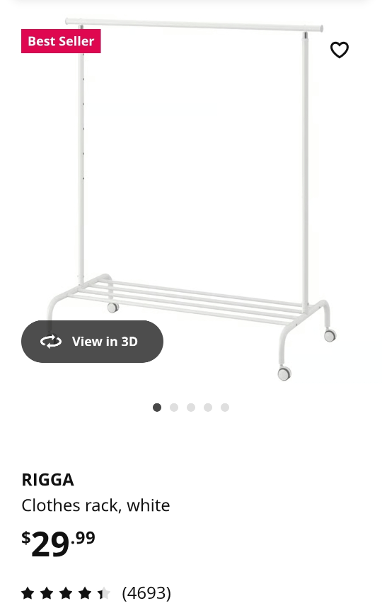 IKEA RIGGA Clothes Rack - White