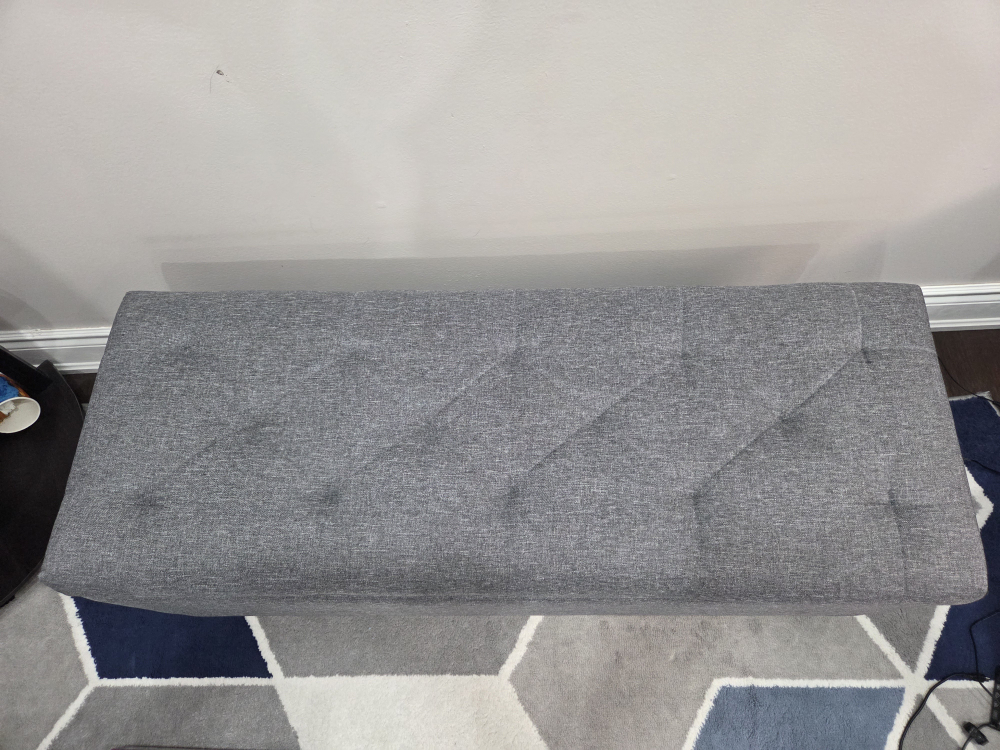 Grey Upholstered Storage Ottoman Bench - photo 4