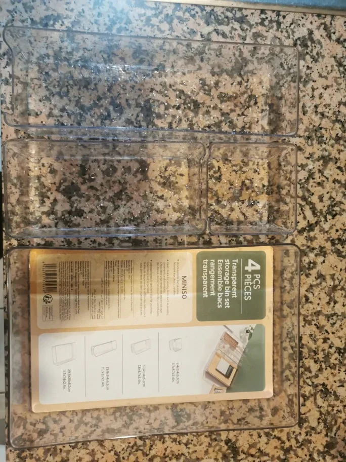 Miniso Transparent Storage Bin Set - 4 Pieces thumbnail