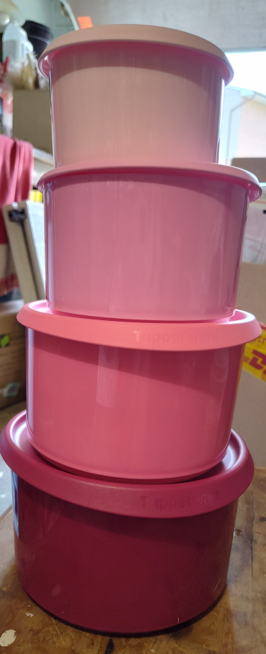 New Tupperware Stacking Canisters - Pink Tones - photo 2