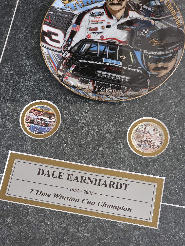 Dale Earnhardt 7 Time Winston Cup Champion Framed Plate - photo 3