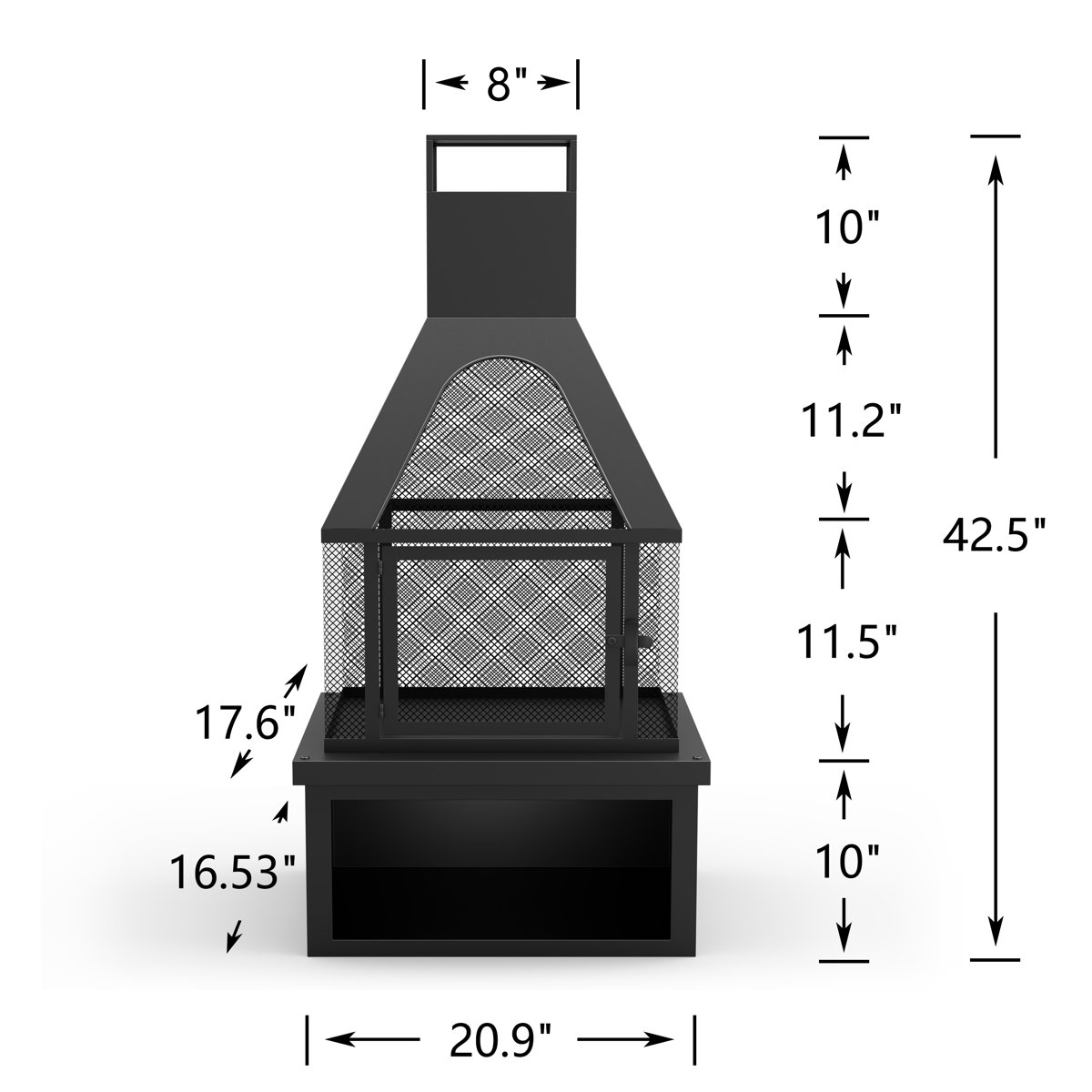 Metal Fire Pit with Spark Screen - photo 4