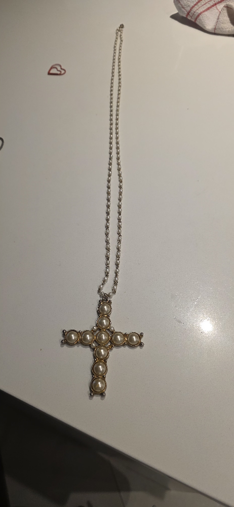 Pearl Cross Pendant Necklace - photo 4