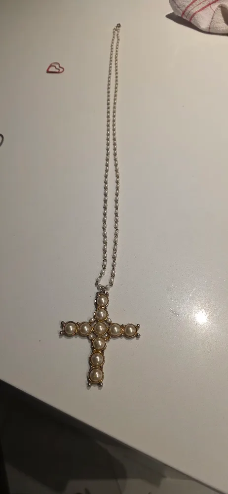 Pearl Cross Pendant Necklace image indicator(4)