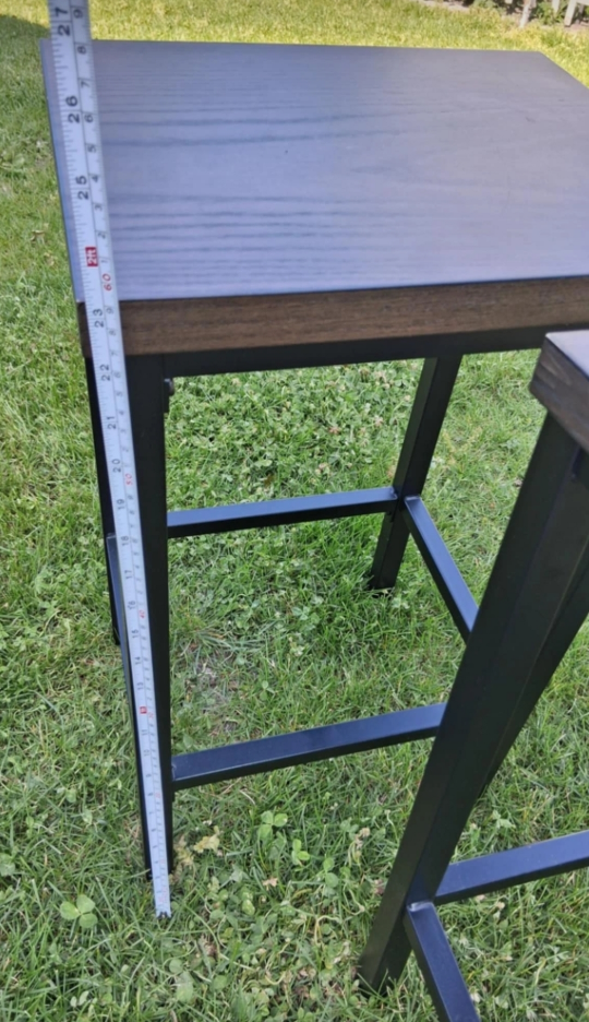 Two Brown & Black Side Tables - photo 3