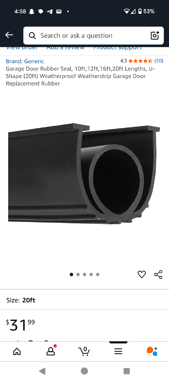 20ft Garage Door Rubber Seal