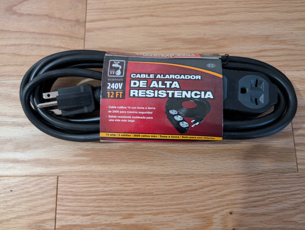Essentials 240V Heavy Duty 12ft Extension Cord - New - photo 2