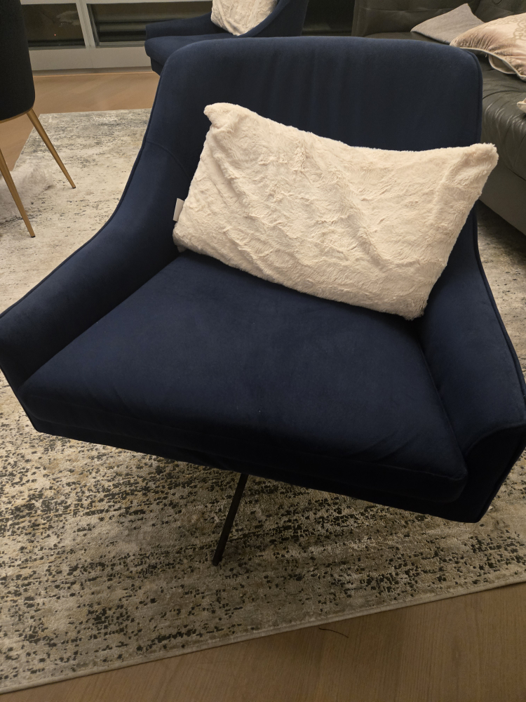 Navy Blue Swivel Accent Chair - photo 4