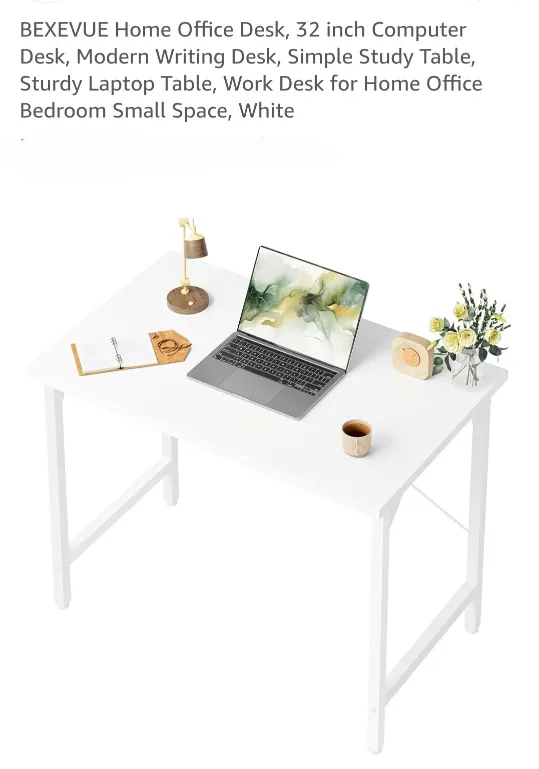 BEXEVUE 32 inch White Home Office Desk thumbnail