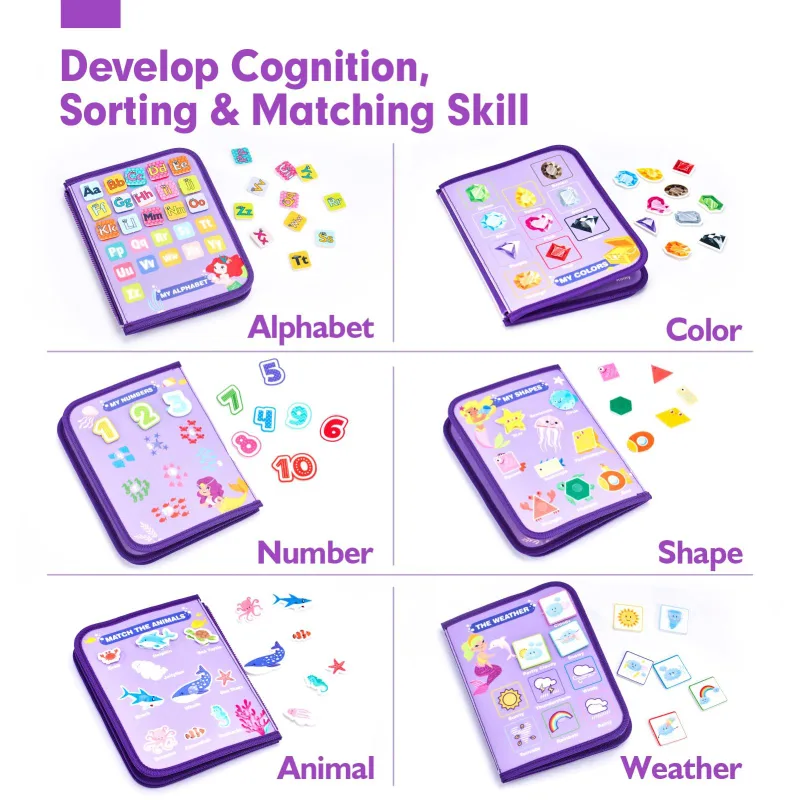 Hahaland Toddler Montessori Busy Board Mermaid - New in Box! image indicator(6)