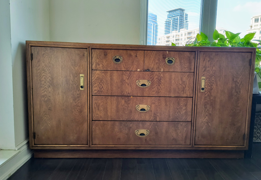Vintage Solid Wood Dresser / Sideboard Cabinet with Storage