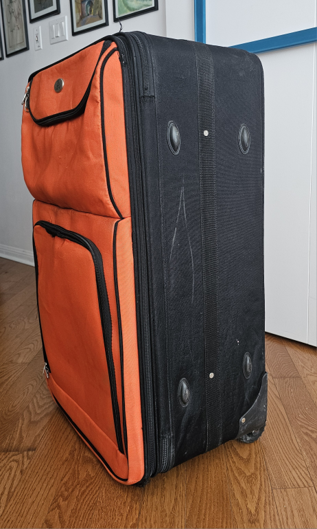 💖 Rolling Suitcase - Black & Orange - photo 2