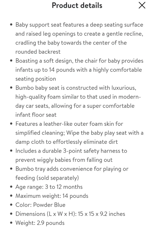 Bumbo Baby Soft Foam Floor Booster Seat with harness image indicator(6)