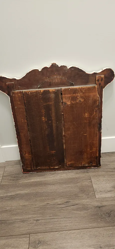 Vintage White Wood Framed Mirror image indicator(2)