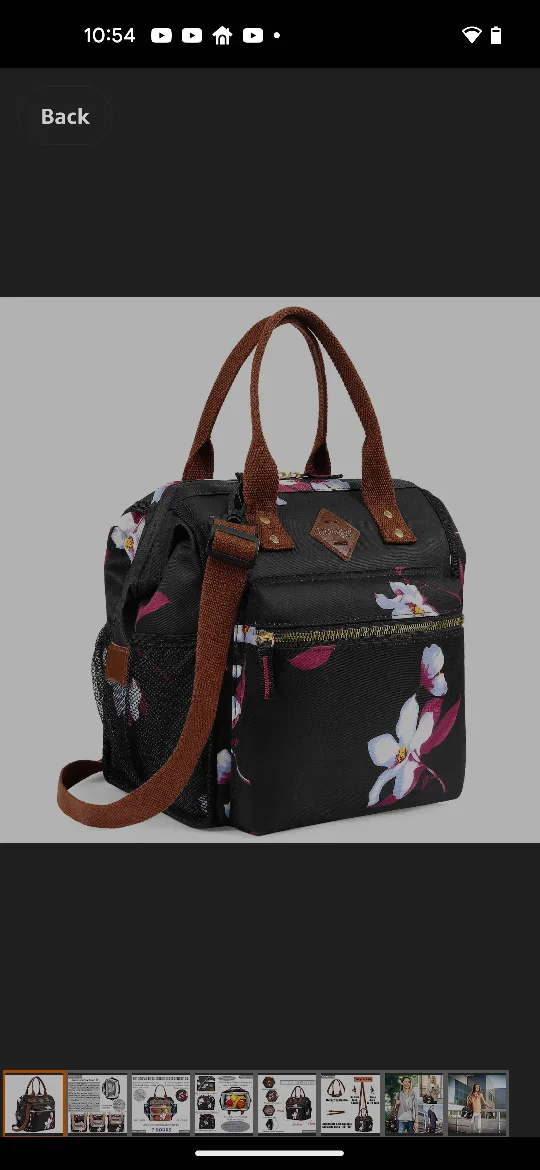 Floral Lunch Bag - Perfect for Work or School! thumbnail